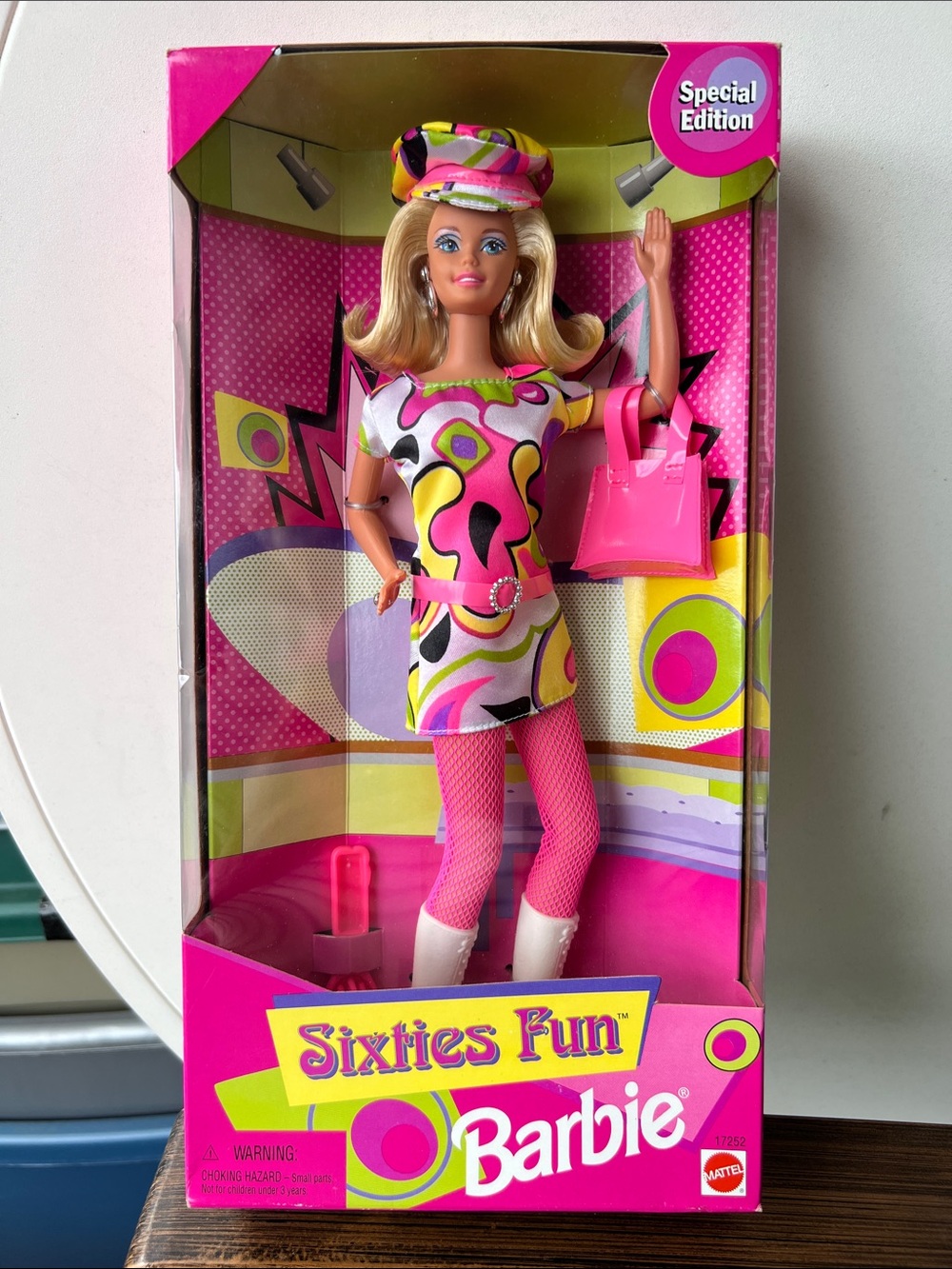 1997 Barbie Sixties Fun Special Edition Pink Multi-Color Mod Dress Doll